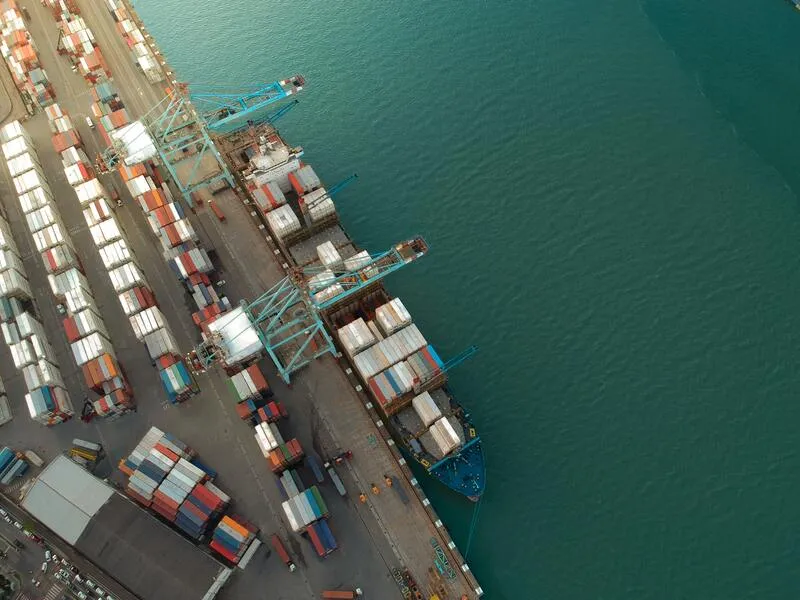 Sea freight shipping Vessel loading at port