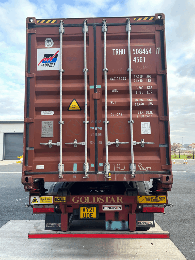 Loaded shipping container for shipping FCL to Trinidad