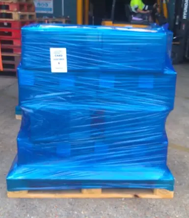 Shrink wrapped pallet for shipping LCL from India to the UK