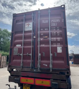 Loaded shipping container for export from UK to USA FCL